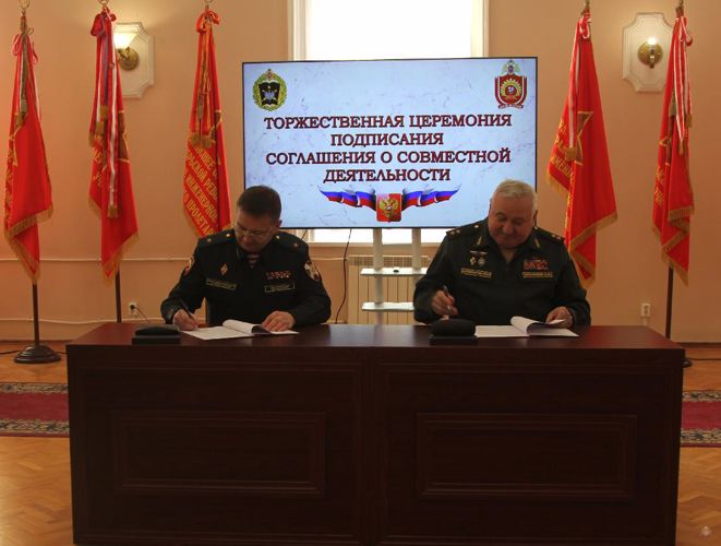Подписано «Соглашение о совместной деятельности» между Санкт-Петербургским военным ордена Жукова институтом войск национальной гвардии Российской Федерации и Михайловской военной артиллерийской академией Министерства обороны Российской Федерации