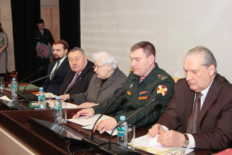 Участие военнослужащих военного института в Международной научно-практической конференции «Идеи и взгляды А.Ф. Кони  в работах о нравственных  основах в Российском праве и его роль в развитии современной правовой науки»