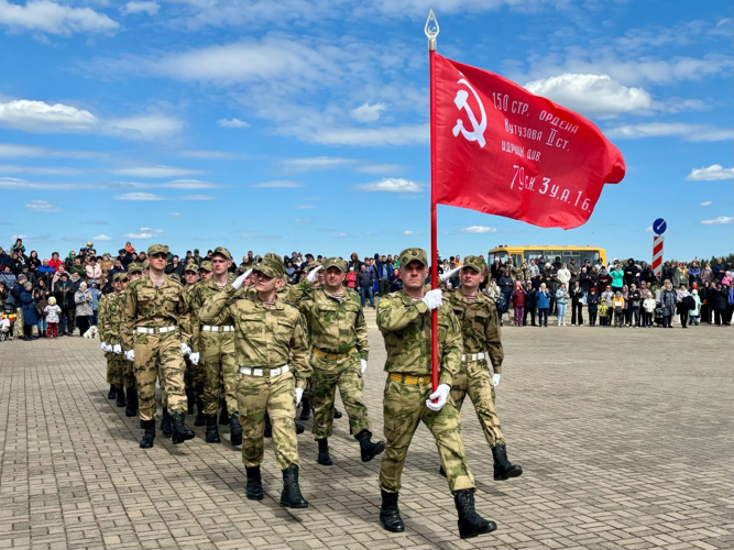 Личный состав учебного центра военного института также присоединился к празднованию  79 годовщины Победы советского народа в Великой Отечественной войне 1941–1945 гг.
