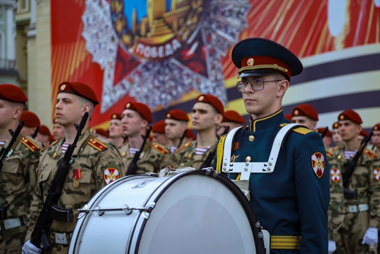 Курсанты Военной академии Росгвардии на генеральной репетиции Парада Победы