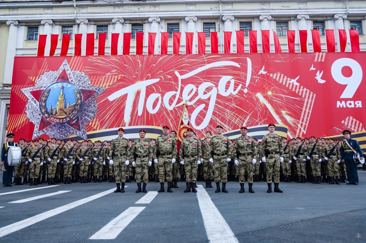 Курсанты Военной академии Росгвардии на генеральной репетиции Парада Победы