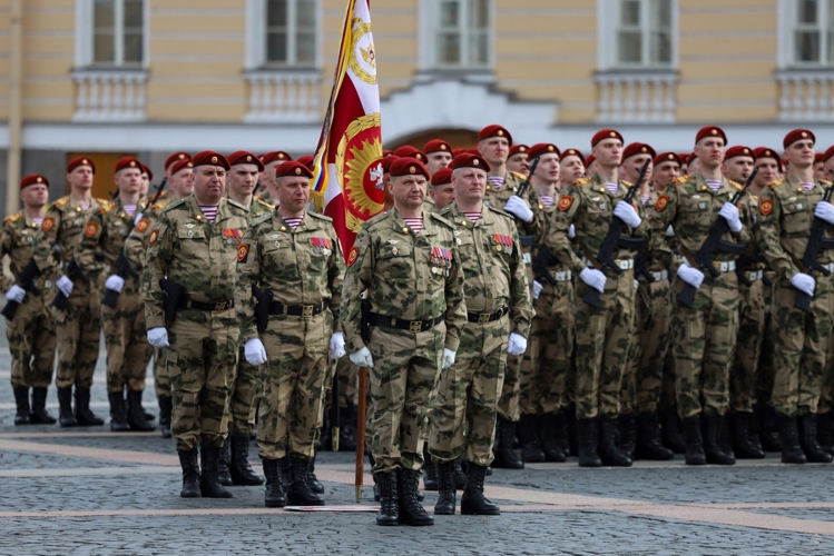 Курсанты Военной академии Росгвардии на генеральной репетиции Парада Победы