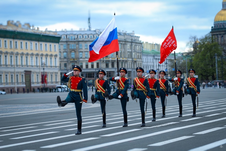 Курсанты Военной академии Росгвардии на генеральной репетиции Парада Победы