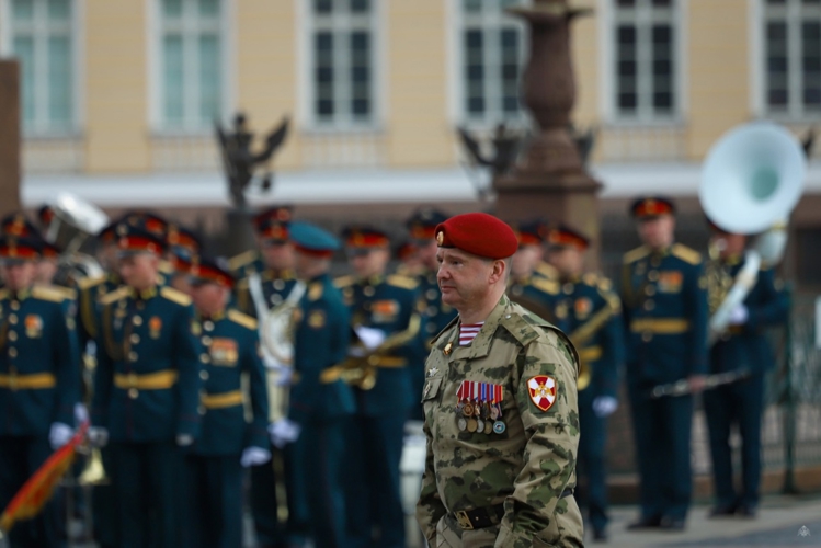 Курсанты Военной академии Росгвардии на генеральной репетиции Парада Победы